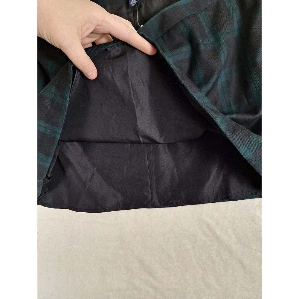Gap Skirt Womens 18 Y2K 90s Plaid Mini Retro Schoolgirl Lined Black Green NWT